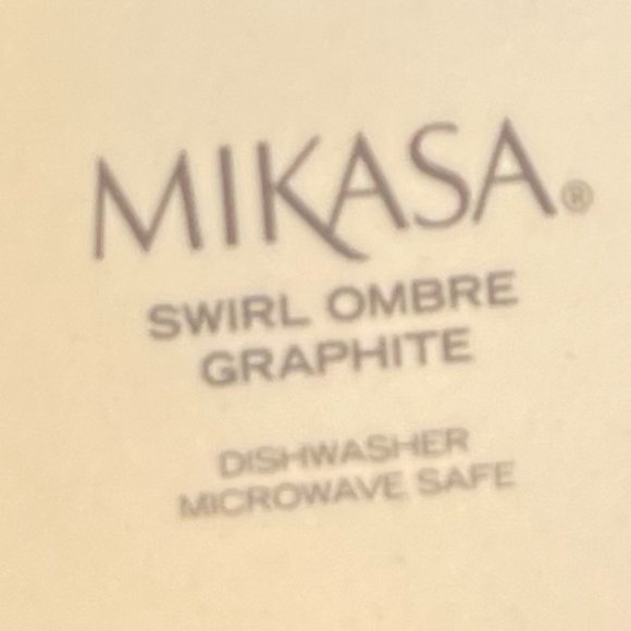 Set of 2 Mikasa SWIRL OMBRE GRAPHITE Tapered Embossed Ribbed Stoneware Mugs - Picture 8 of 8